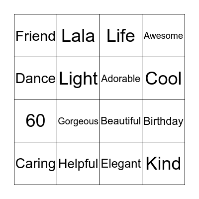 Chona's Birthday Bingo Card
