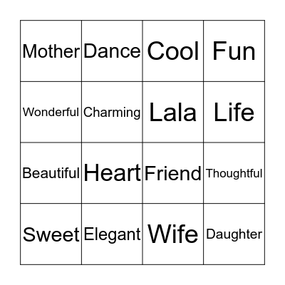 Chona's Birthday Bingo Card