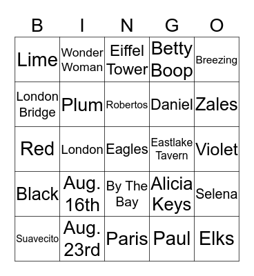 CLAUDIA'S BRIDAL SHOWER Bingo Card