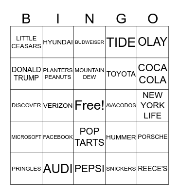 SUPER BOWL BINGO  Bingo Card