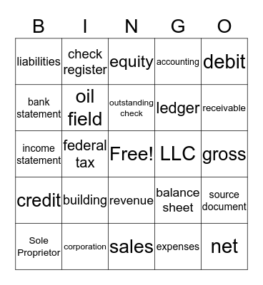 Accounting Bingo Card