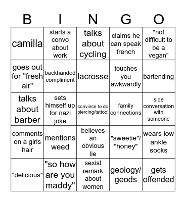 SUPERBOWL BINGOOOO Bingo Card