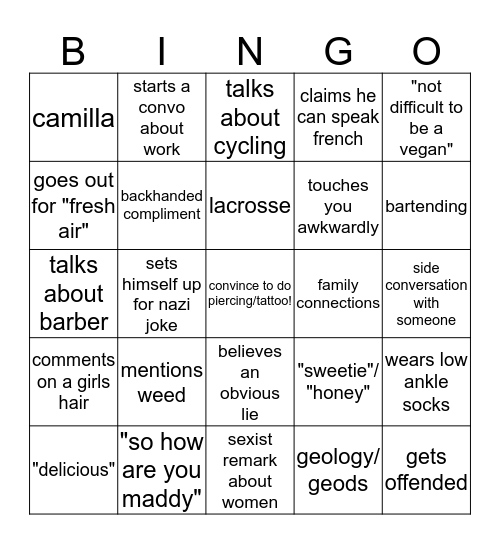 SUPERBOWL BINGOOOO Bingo Card