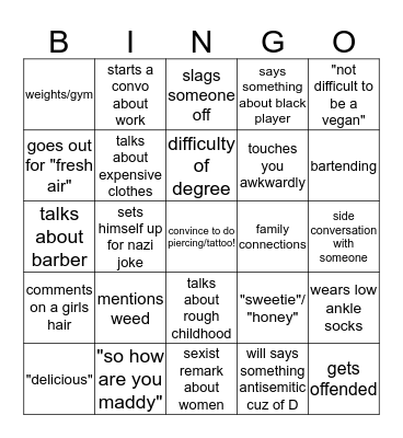 SUPERBOWL BINGOOOO Bingo Card