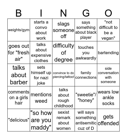 SUPERBOWL BINGOOOO Bingo Card