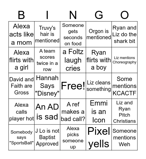 Souperbowl Bingo Card