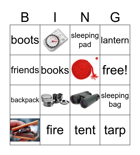 Let's Go Camping! Bingo Card