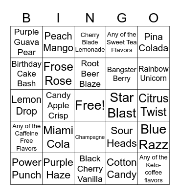 2020 HnA Bang Energy Scorecard Bingo Card