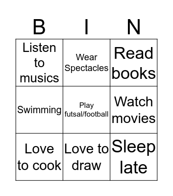 HUMAN BINGO! Bingo Card