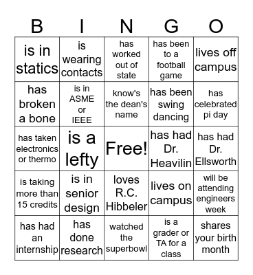 Someone who... Bingo Card