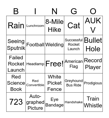 October Sky Bingo Card