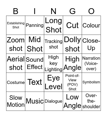 Film Techniques Bingo - Percy Jackson Bingo Card