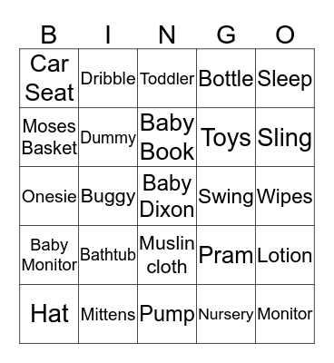 BABY BINGO!  Bingo Card