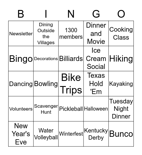 Single Baby Boomers Bingo Card