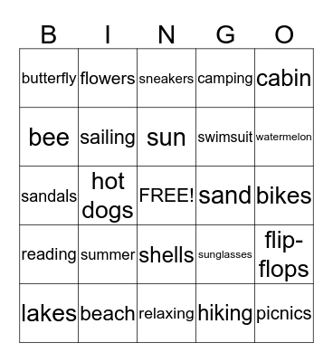 Last Day of School Bingo Card