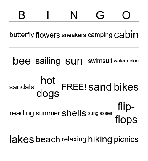 Last Day of School Bingo Card