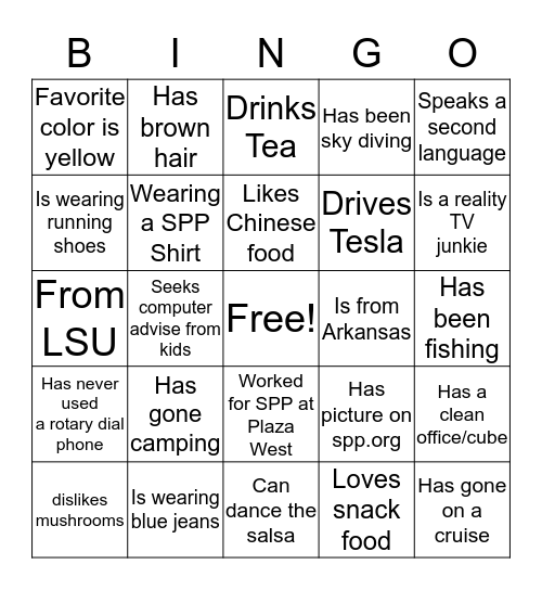 Engineering Event Human Bingo Card