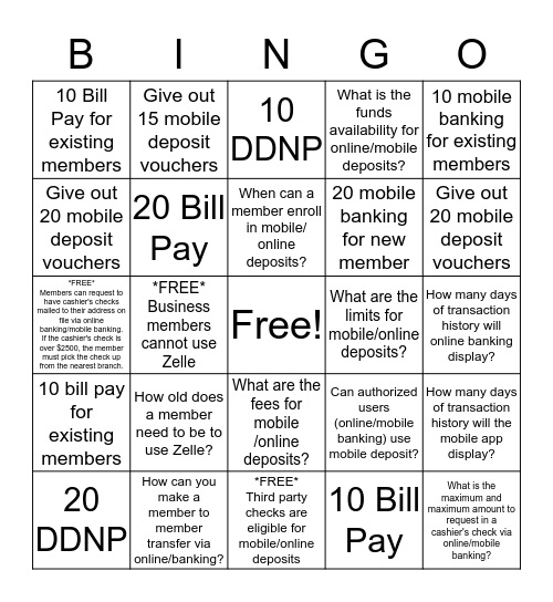 eServices! Bingo Card