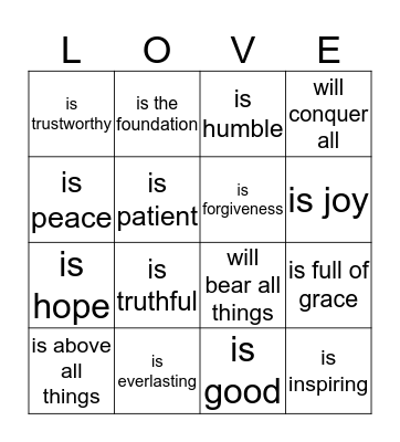 God's Bingo Card