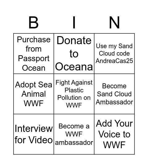 SDG Bingo Card Bingo Card