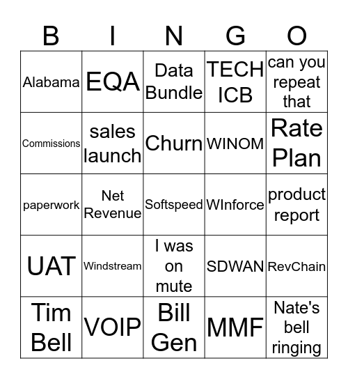 Round 2 Bingo Card