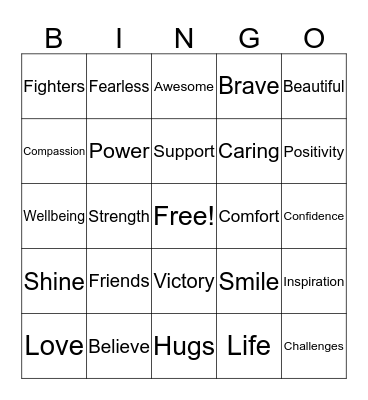 Woman to Woman  Bingo Card