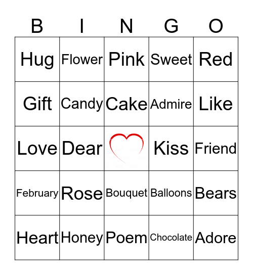 Valentine's Day Bingo Card