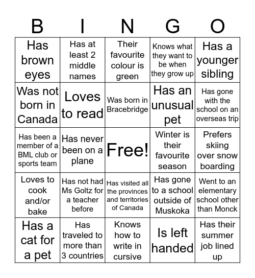 Bingo Card