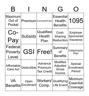 HealthConnector BINGO Card