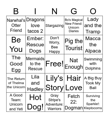 Book Fair BINGO Card