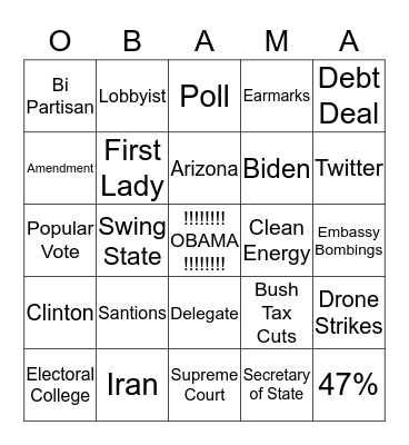 Four More Years Bingo Card