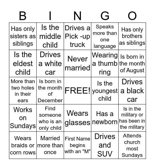 Juliet's Bingo Party Bingo Card