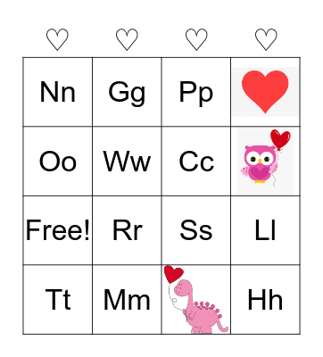 Valentines Bingo Card