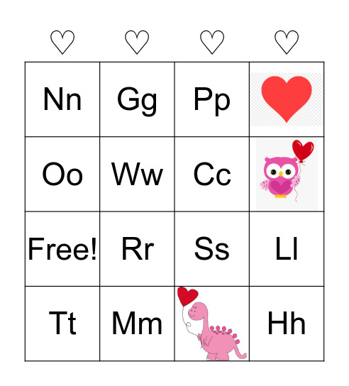 Valentines Bingo Card