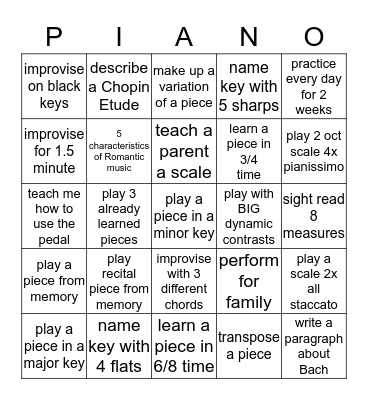 Spring Bingo Challenge Bingo Card