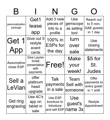 Victoria Bingo Card