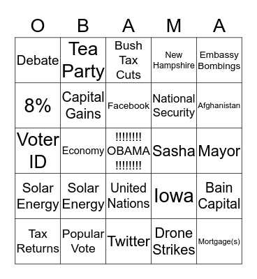 Four More Years!!!! Bingo Card