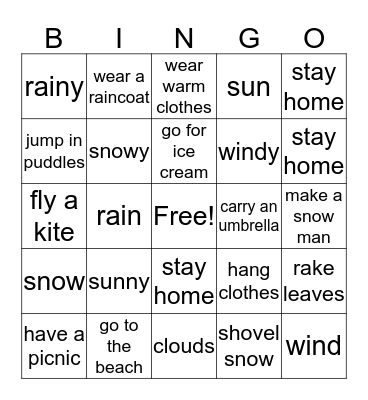 what do you do when? Bingo Card