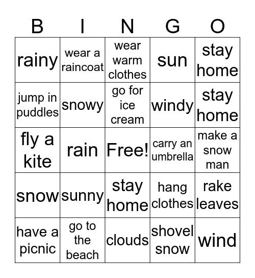 what do you do when? Bingo Card