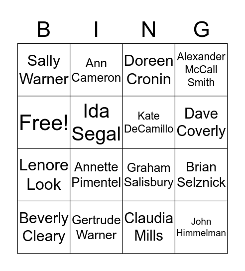 Third Grade Bob Bingo Card