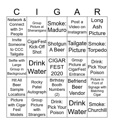 Cerberus C.I.G.A.R. Bingo Card