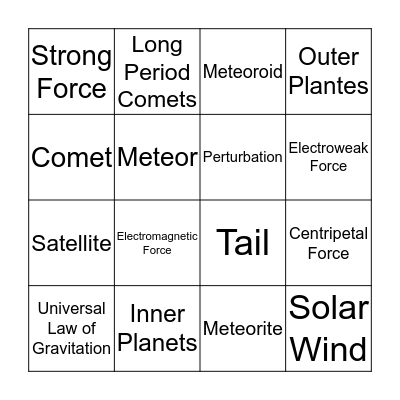 Module 11 Bingo Card