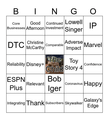 TWDC Earnings Call Bingo! Bingo Card