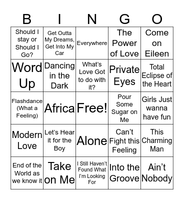 BINGO BEATS Bingo Card