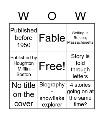 Caldecott Trail Bingo  Bingo Card