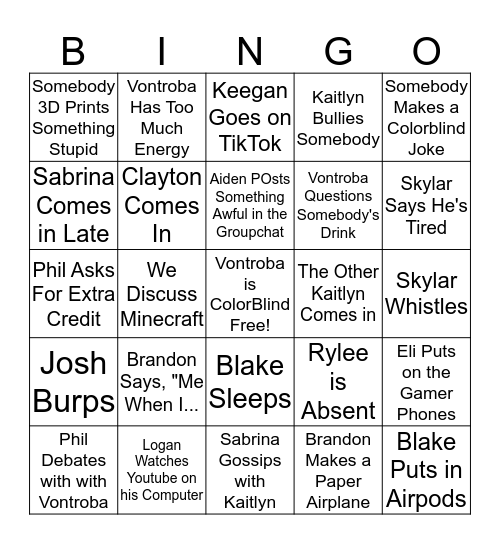 Architecture Bingo Card