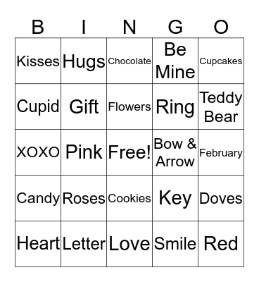 Valentine's Day Bingo Card