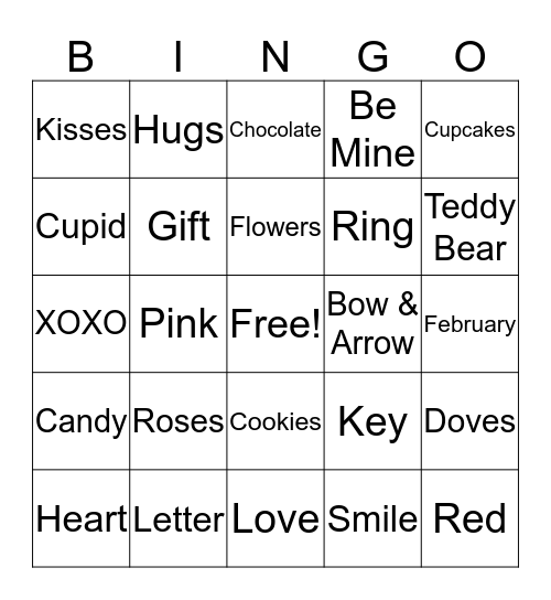 Valentine's Day Bingo Card