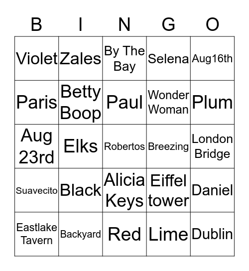 CLAUDIA'S BRIDAL SHOWER Bingo Card