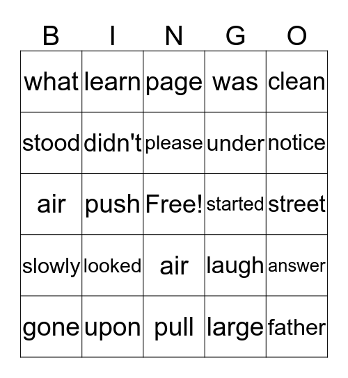 WWW Bingo Card